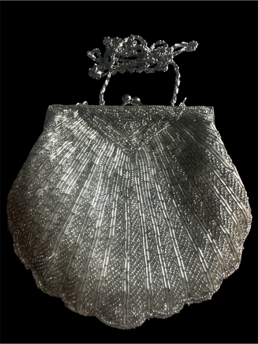 Vintage Valerie Steven’s silver beaded bag, EUC - Picture 4 of 4